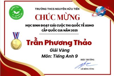 Chúc mừng các em HS đoạt giải cuộc thi Olympic quốc tế ASMO cấp quốc gia năm 2025