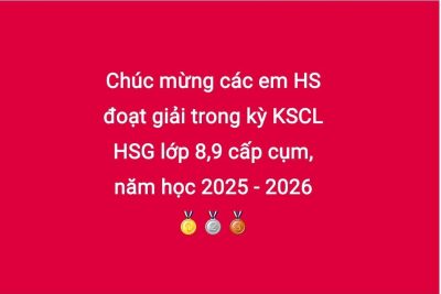 DSHS đoạt giải trong kỳ KSCL học sinh giỏi lớp 8,9 cấp cụm năm học 2025 – 2026.